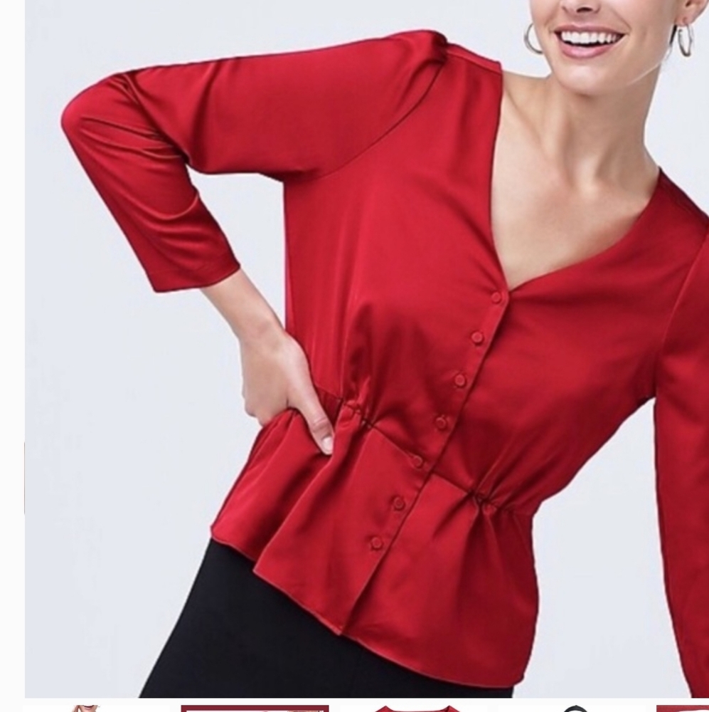 J. Crew Satin Back Crepe Button-Front Blouse Top